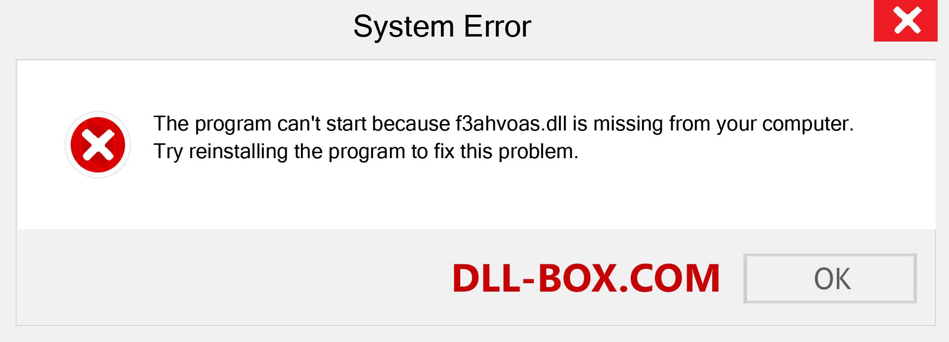  f3ahvoas.dll file is missing?. Download for Windows 7, 8, 10 - Fix  f3ahvoas dll Missing Error on Windows, photos, images